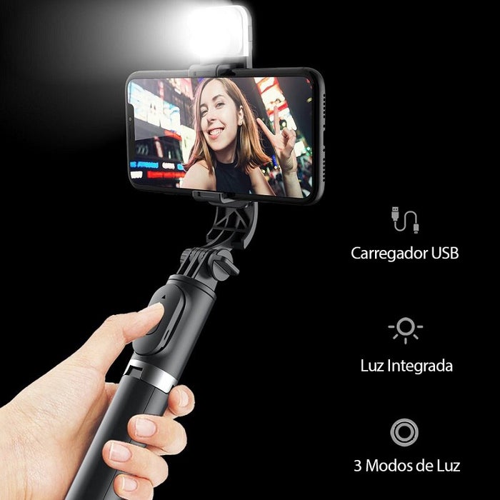 SelfieLamp Luz Integrada Tripé Bluetooth 4 em 1