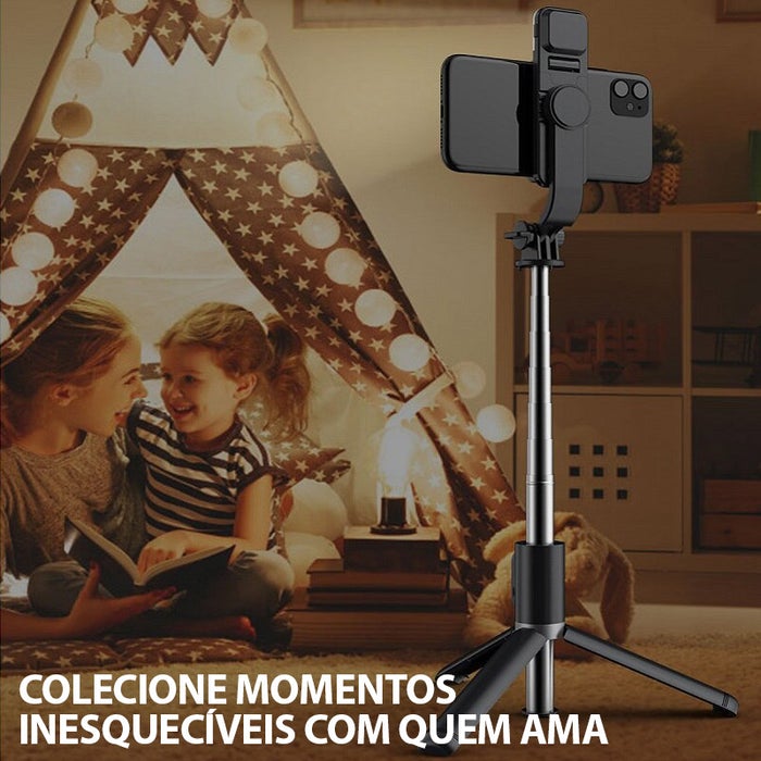 SelfieLamp Luz Integrada Tripé Bluetooth 4 em 1